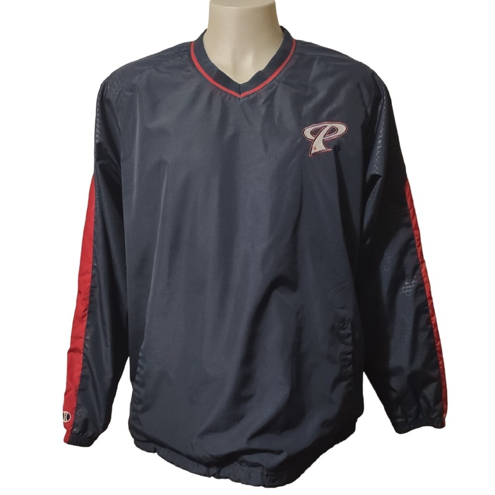 Holloway Windbreaker XL Mens Navy Pullover V-Neck Sporty Athleisure Logo Jacket